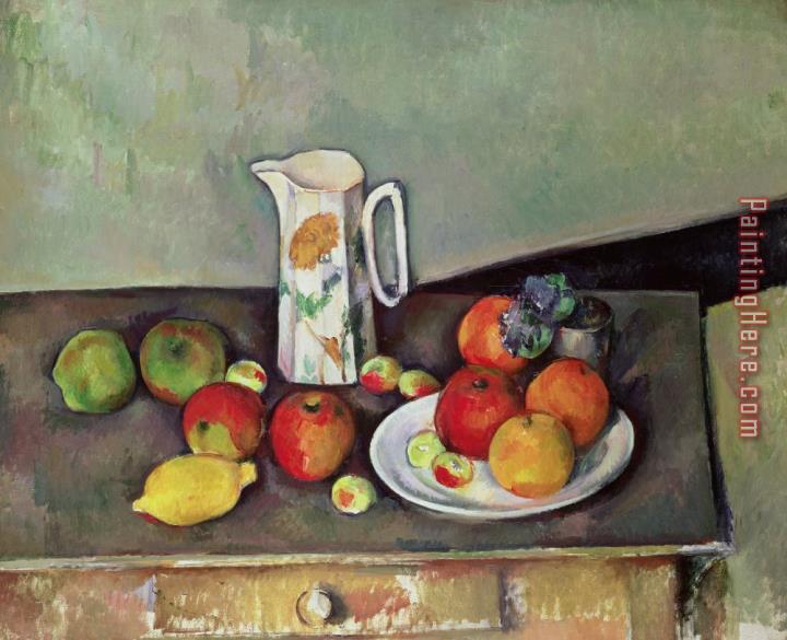 Paul Cezanne Still life with milkjug and fruit